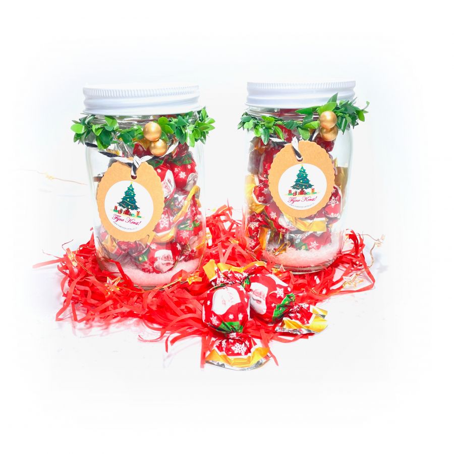 Kerstkadootje met kerstkransjes