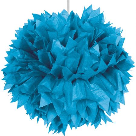 Grote pompom blauw 30 cm
