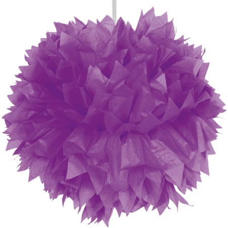Grote pompom paars 30 cm