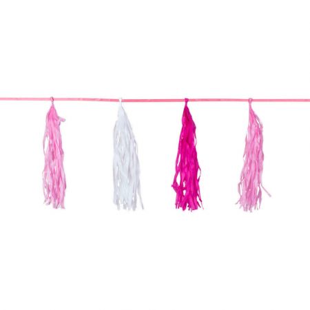 Tassel slinger roze 3 meter