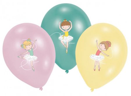 Lieve ballerina ballonnen in pastelkleuren 6x